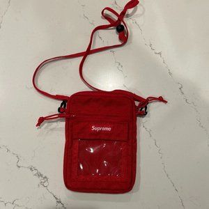 Supreme Utility Pouch Red Nylon Cordura SS/2019 Shoulder Bag + SUPREME STICKERS